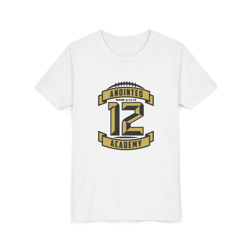 Youth Tee — Original Anointed12 Black/Gold Logo