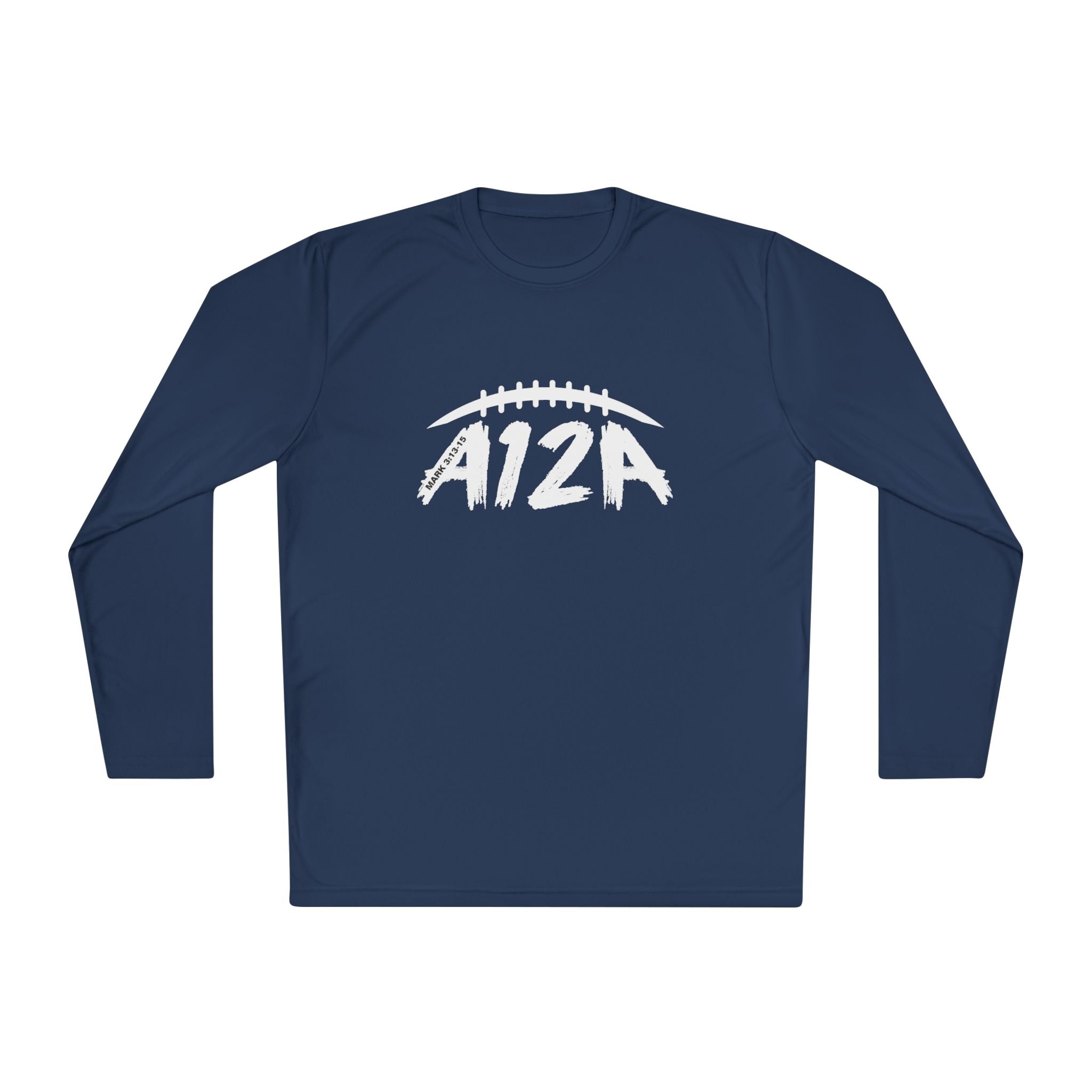 White A12A Logo Long Sleeve Adult Dry Fit