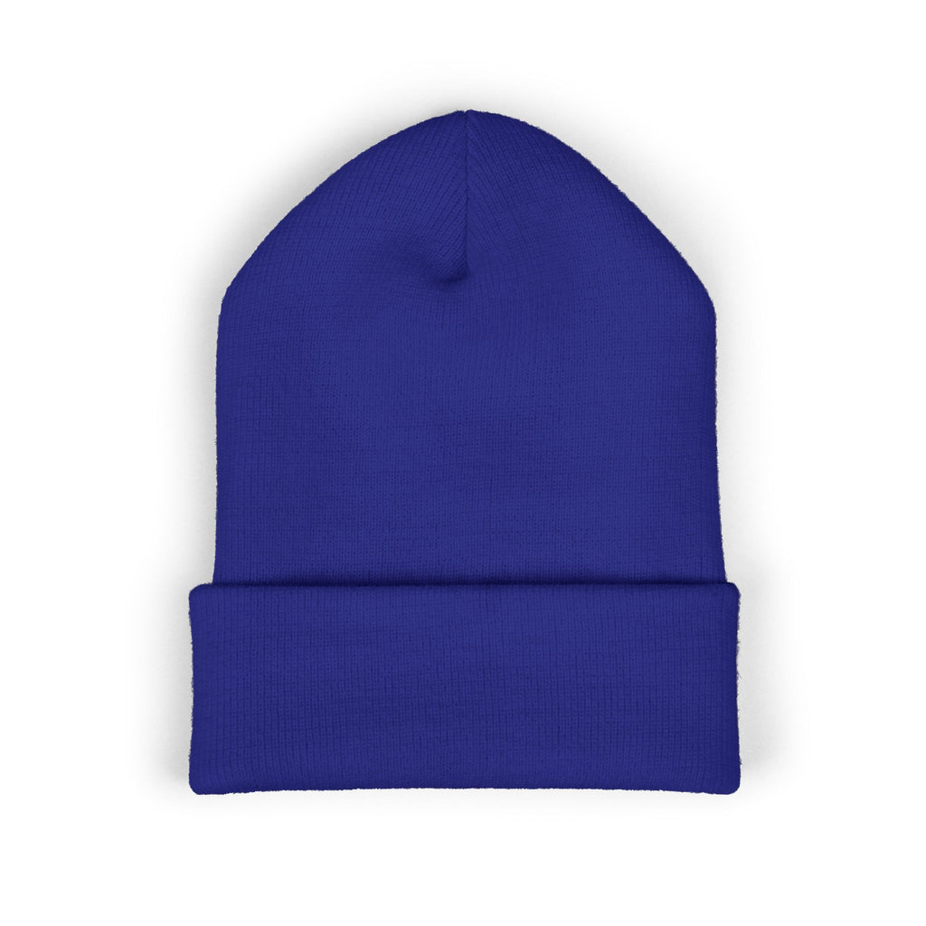 White A12A Football Cuffed Beanie
