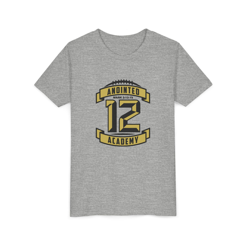 Youth Tee — Original Anointed12 Black/Gold Logo