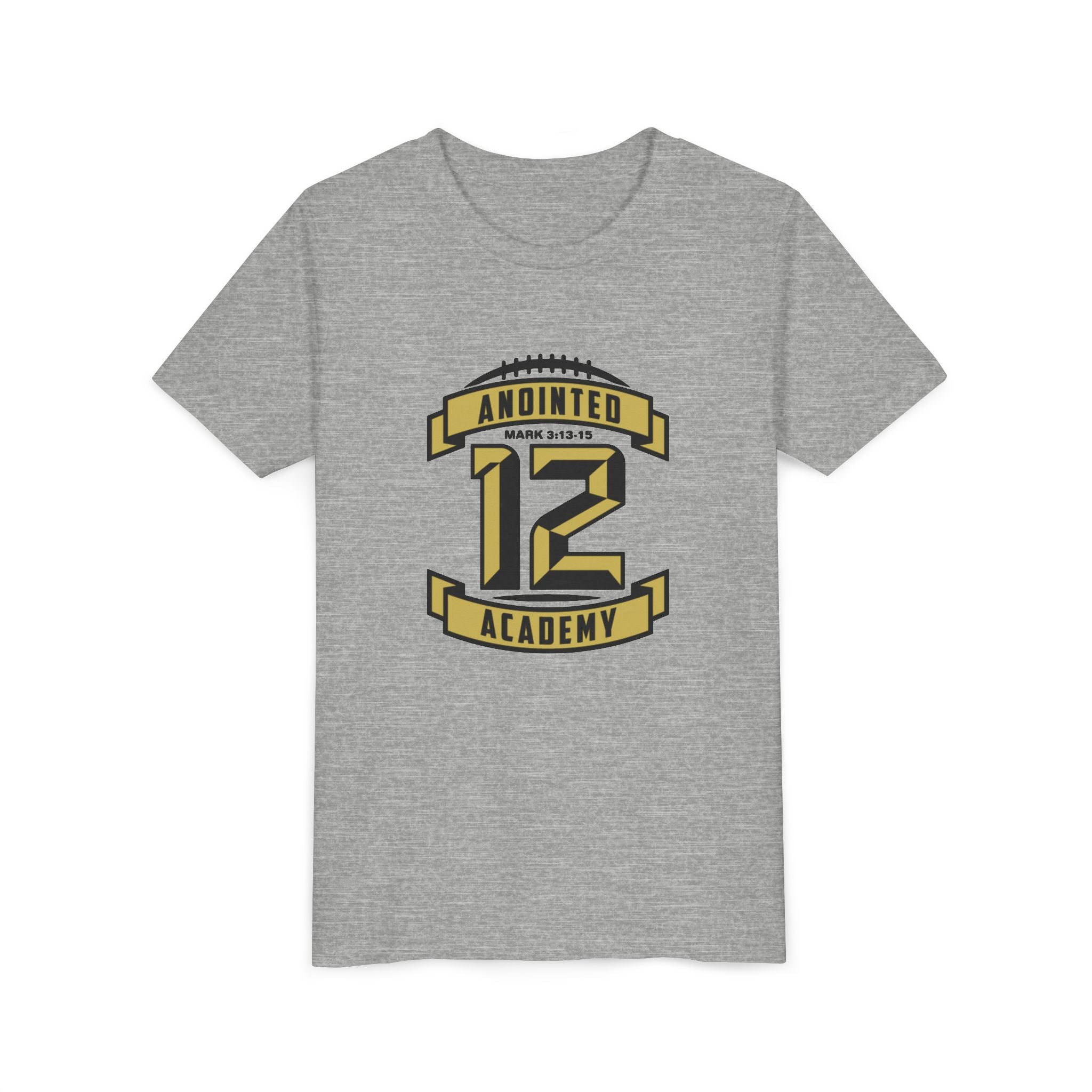 Youth Tee — Original Anointed12 Black/Gold Logo