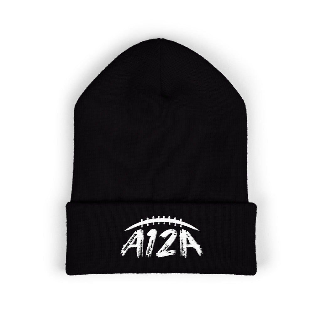 White A12A Logo Cuffed Beanie