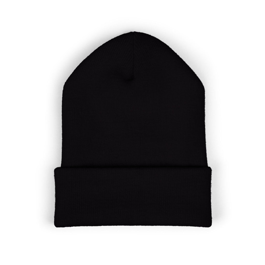 White A12A Football Cuffed Beanie