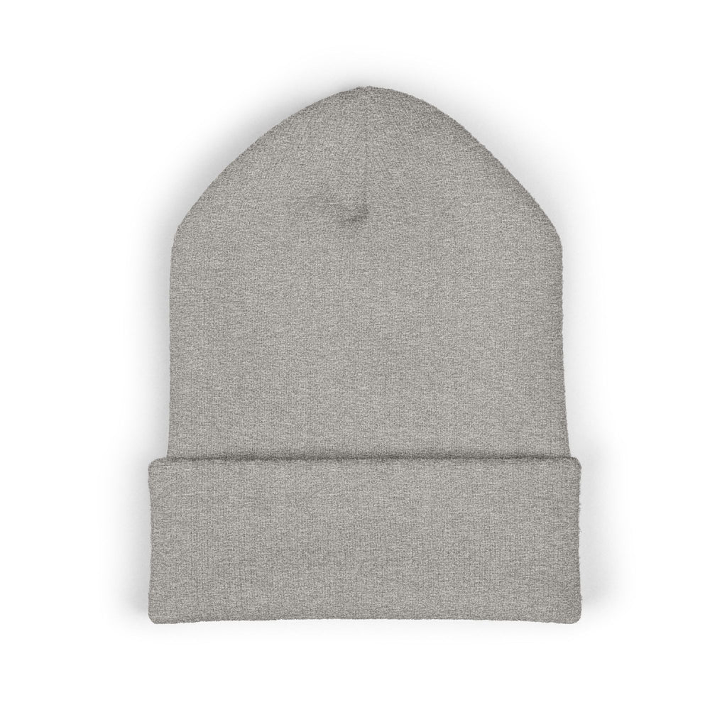 White A12A Football Cuffed Beanie